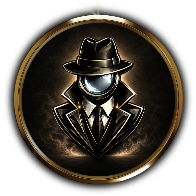 Detective Mystrix Mysterious Silhouette Logo