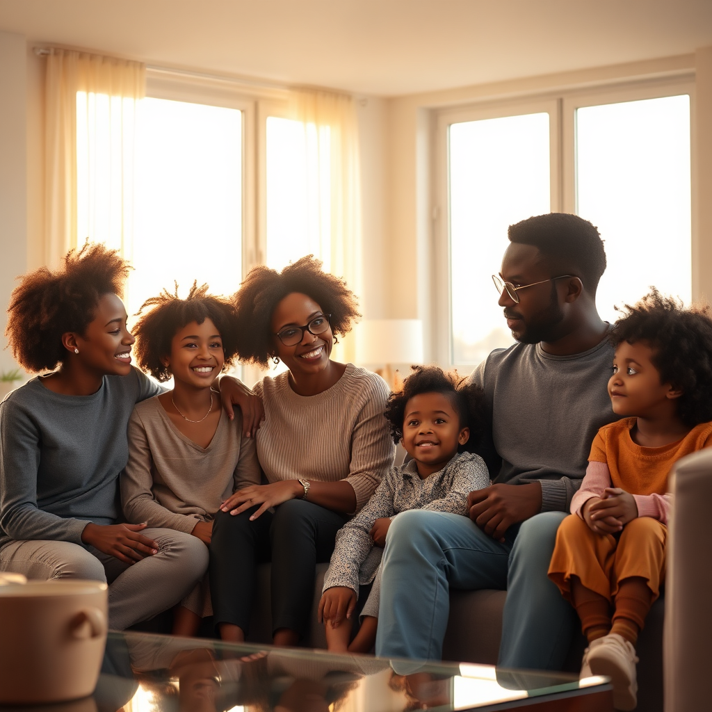 Family sharing a quiet moment of legacy and connection