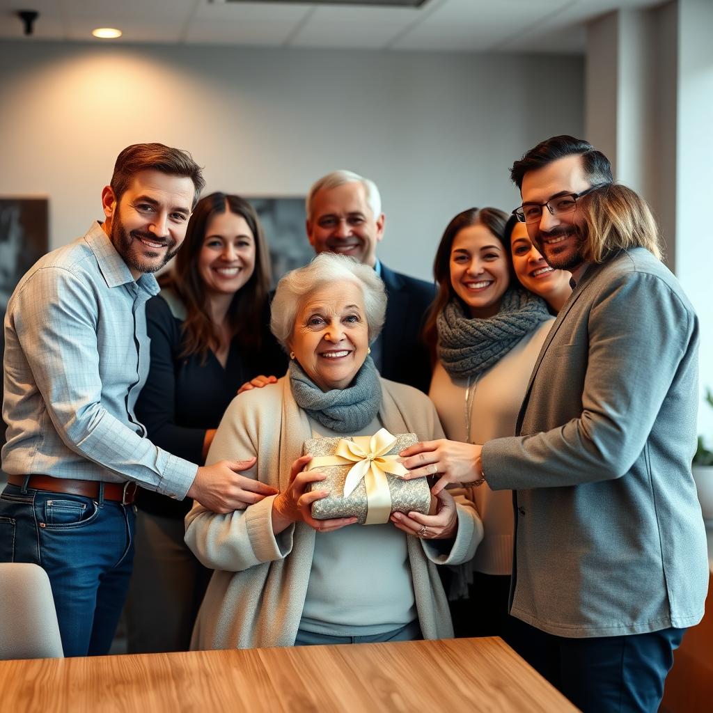 Group of colleagues celebrating a retirement