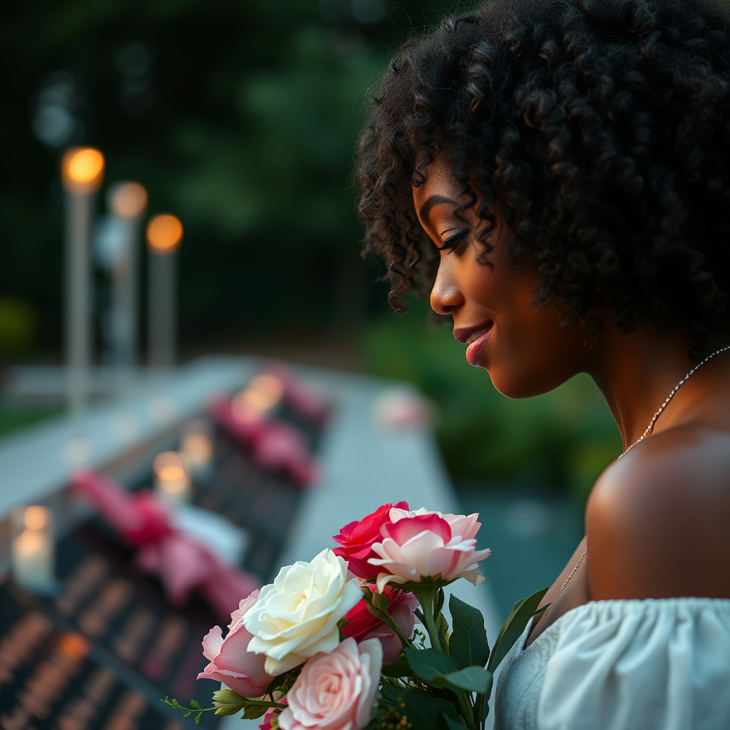 Short video snippet of a heartfelt tribute, brown skin, curly hair