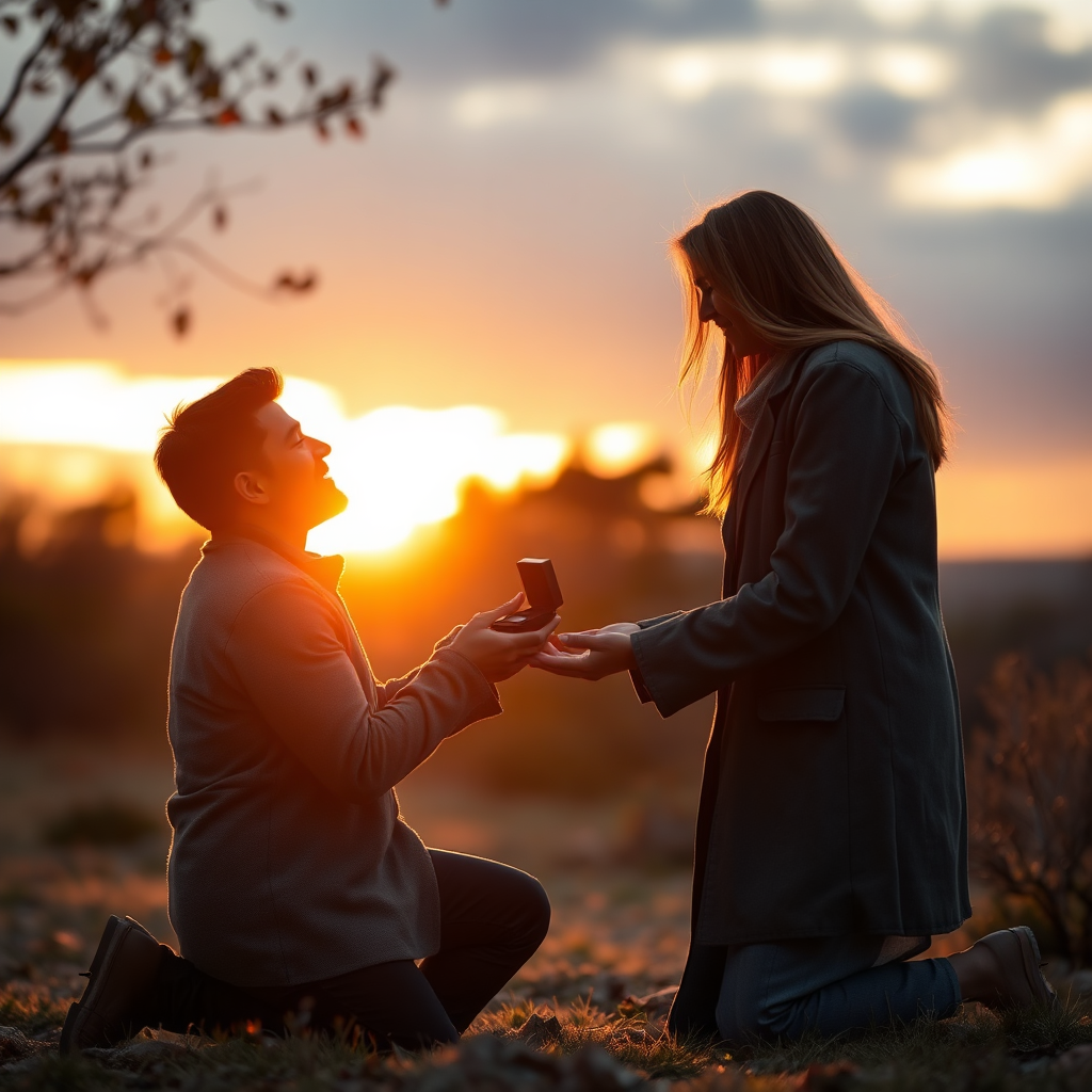Romantic proposal moment