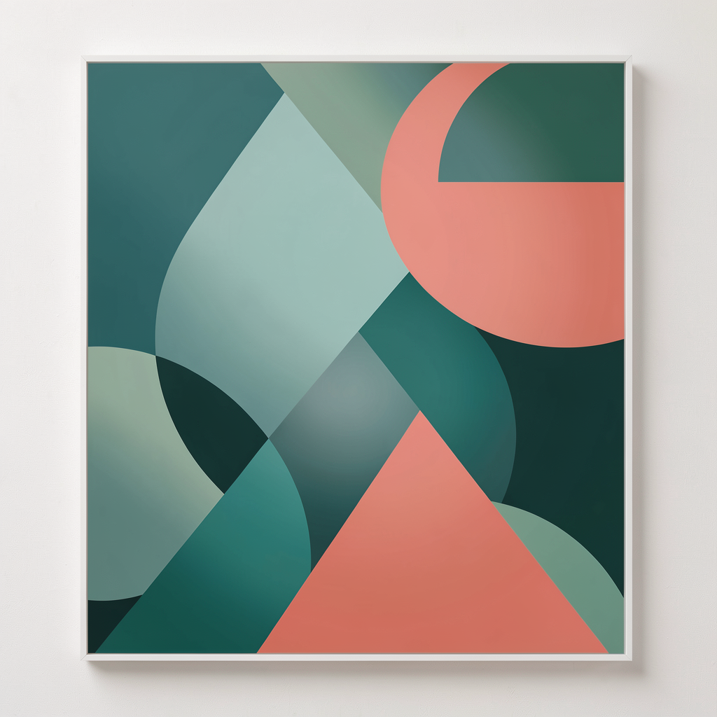 Abstract teal collage