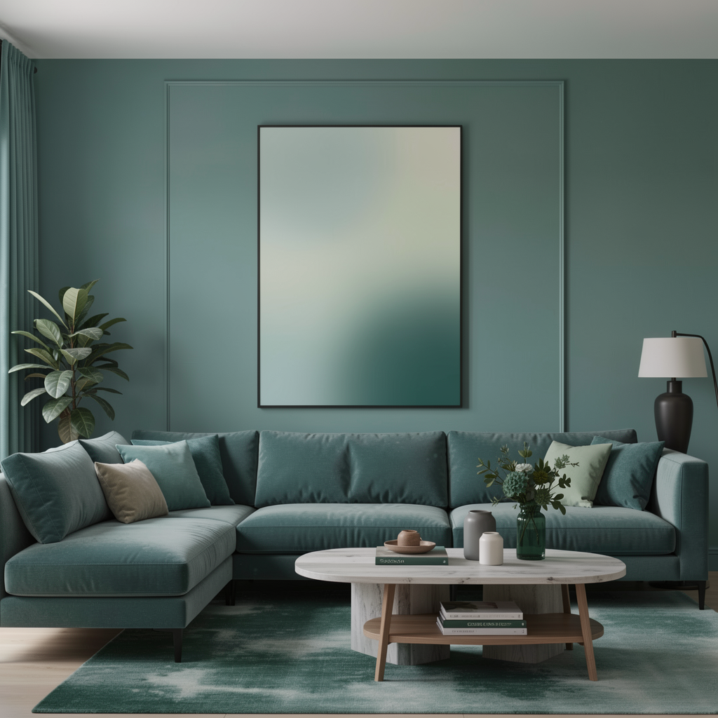 Abstract teal print