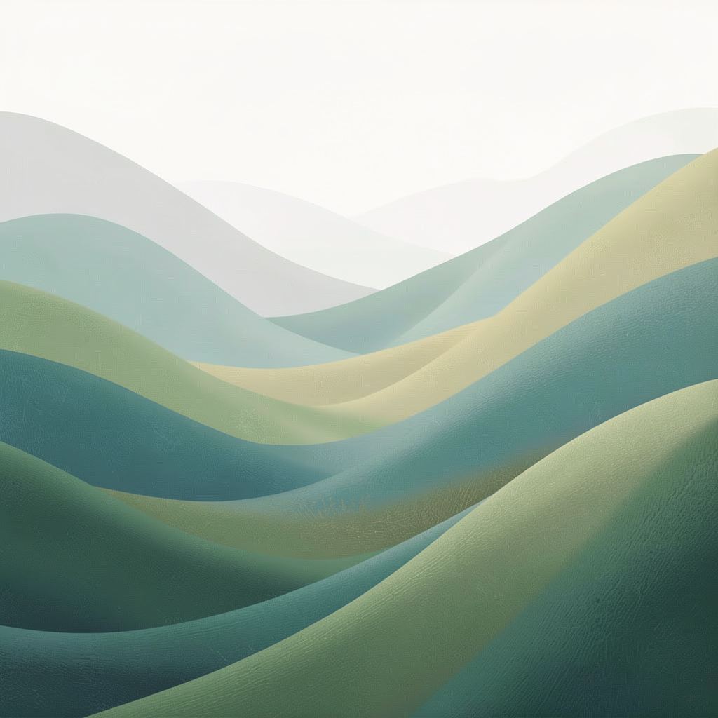 Gradient teal-green landscape