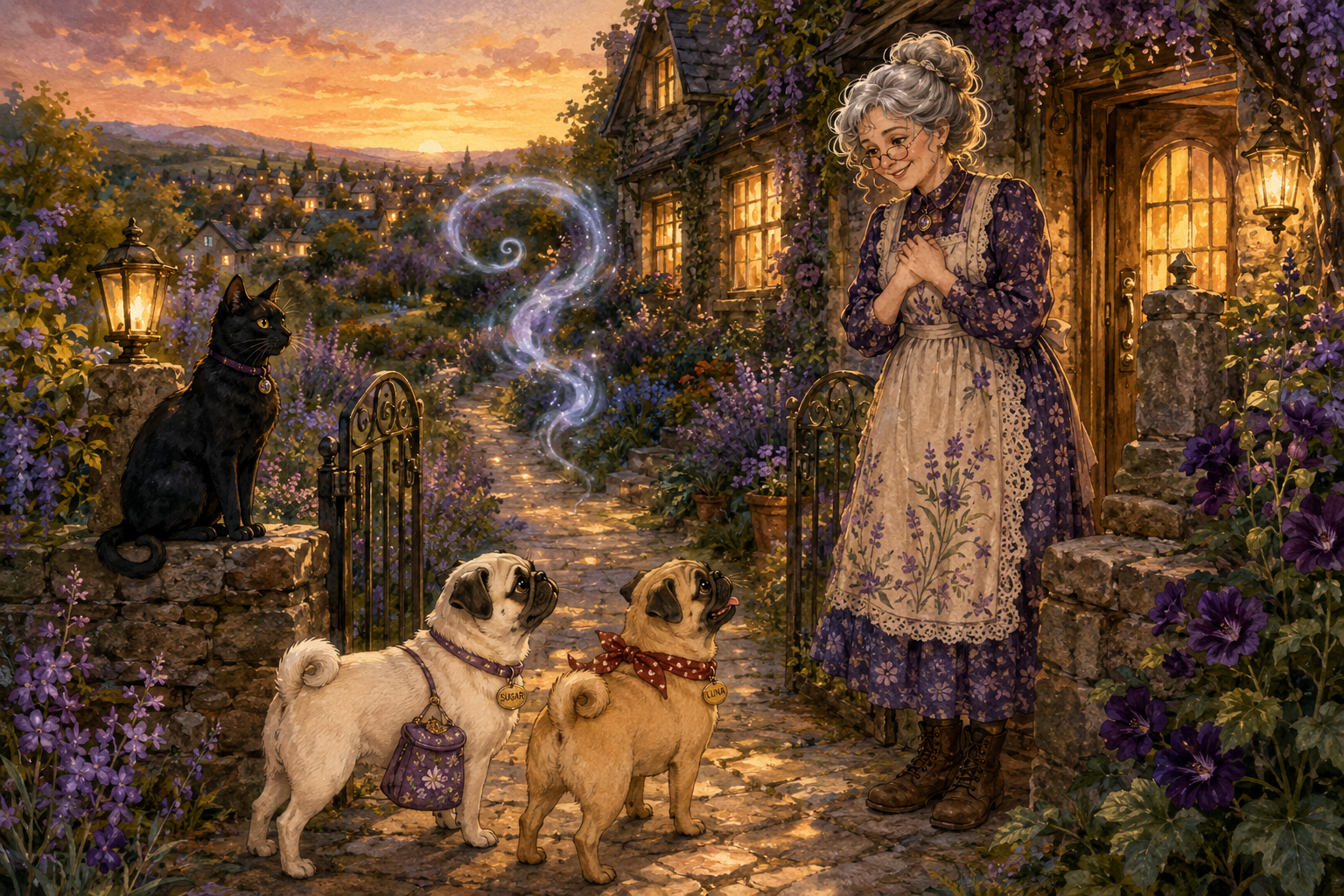 Cottage garden scene