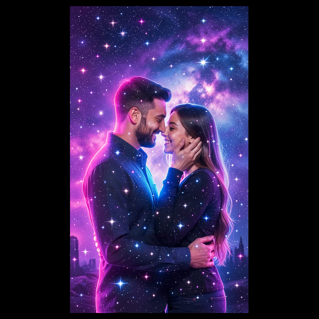 Neon Starry Couple Wallpaper Preview