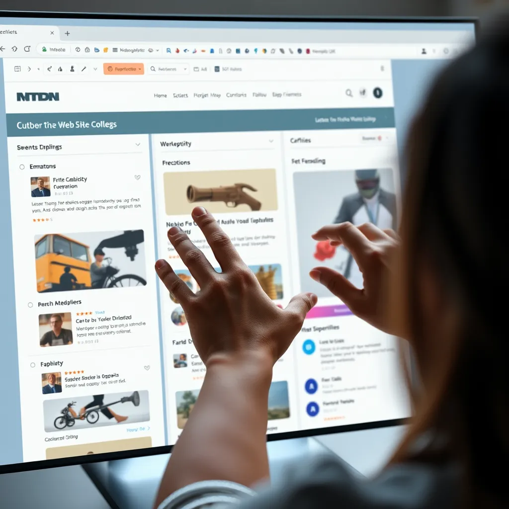 A person using a drag-and-drop interface to easily customize website content and layout. The image should convey simplicity and user-friendliness, showcasing the ease of website management.