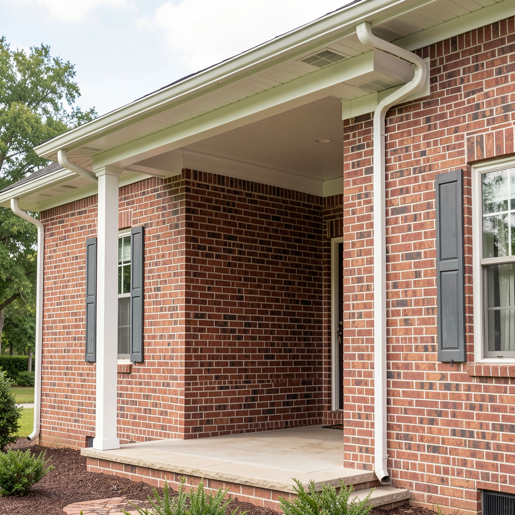 Patio roof tied into a brick home