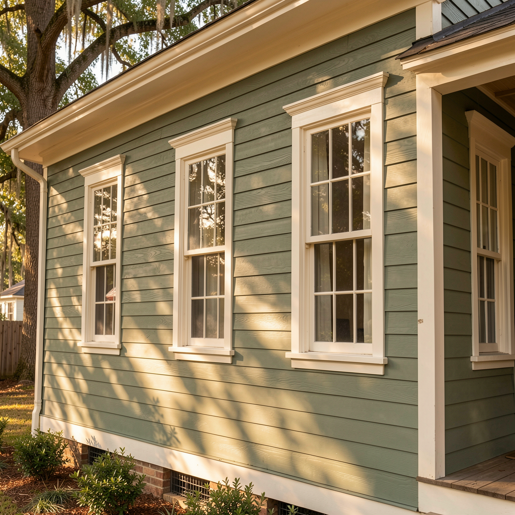 Restored wood siding on a cottage