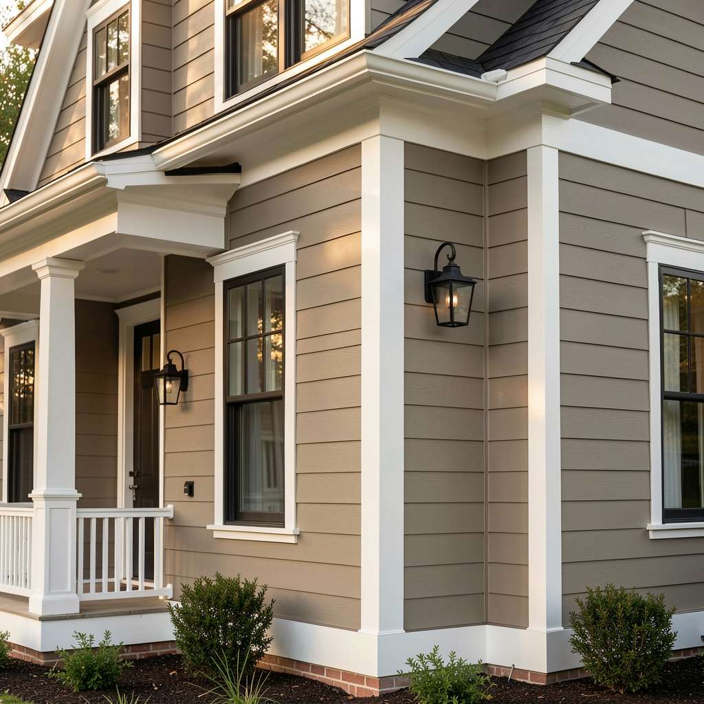 Gray fiber cement siding exterior