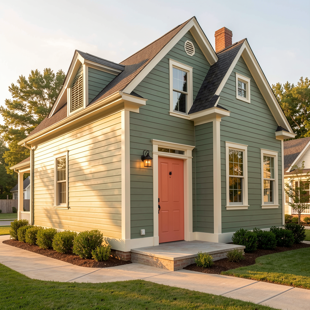 Freshly painted cottage siding