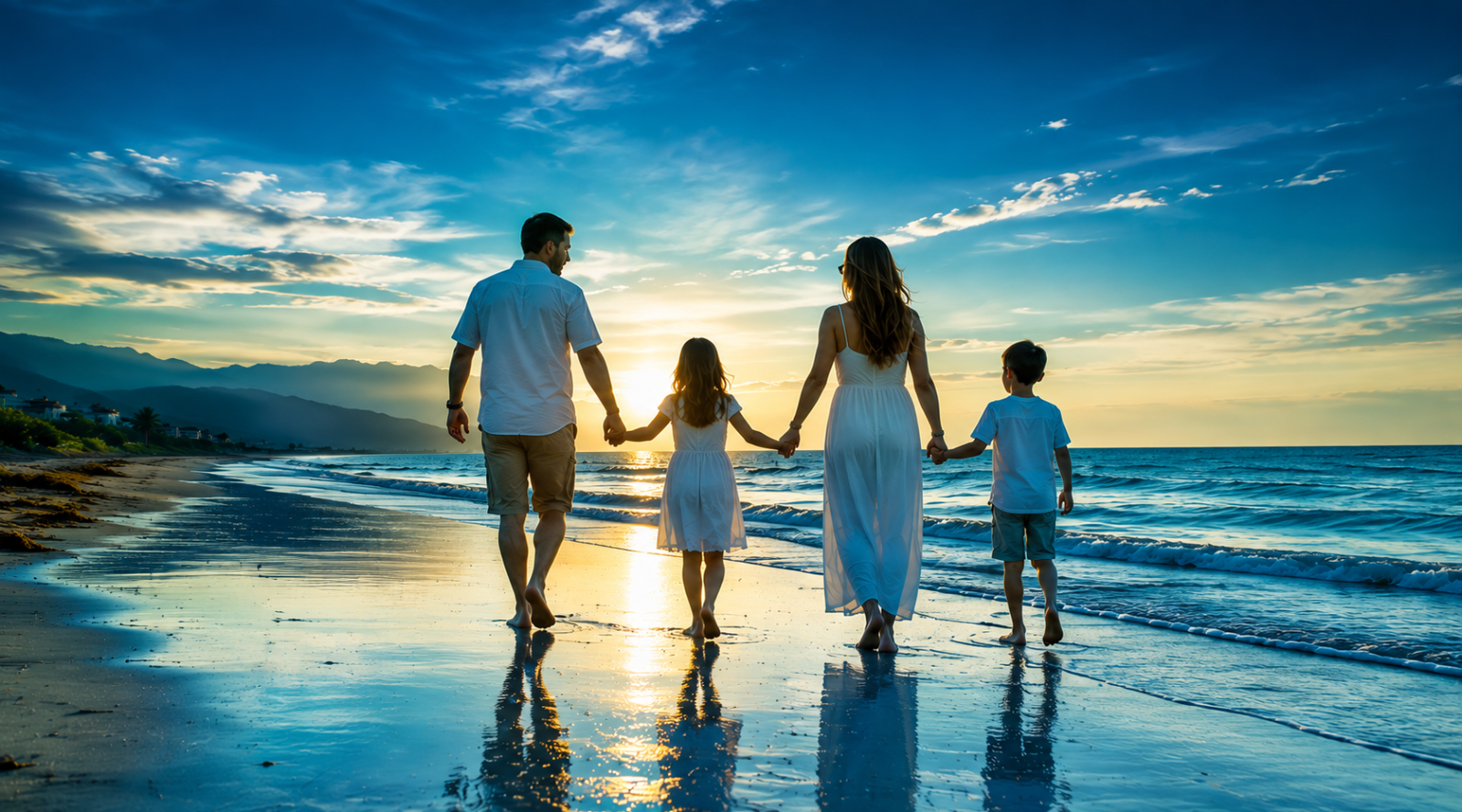 Family creating memories together on vacation