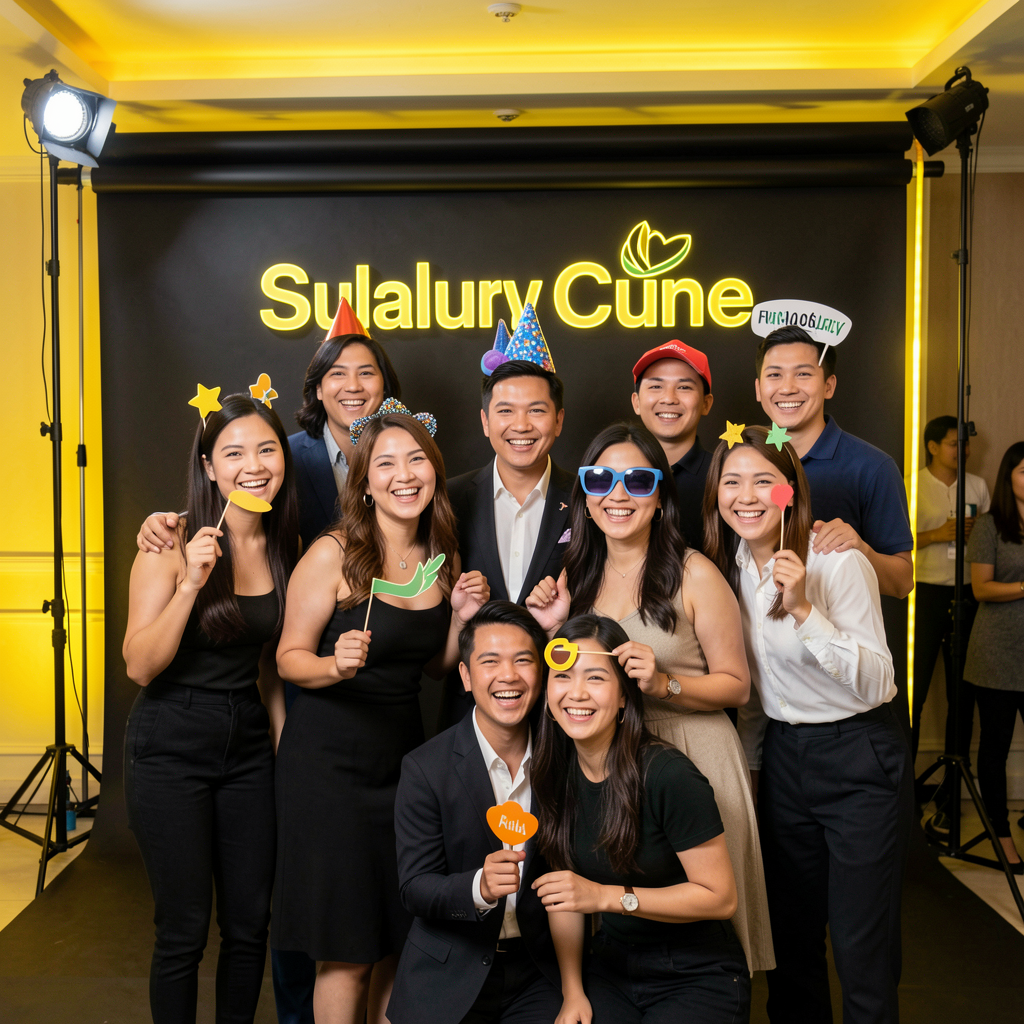 Happy guests enjoying an I-Click.SG photobooth experience in Singapore