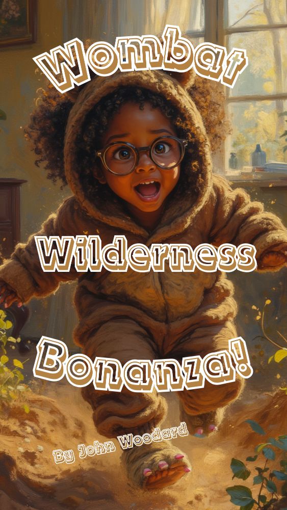 Cover of "Her doodled wombat Womby clings hood-backwards with googly-eyed" - children's read-aloud flipbook by MR.JP