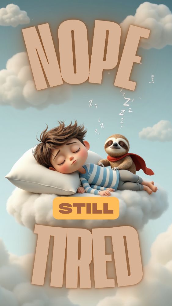 Cover of "Nope Still Tired. is a hilarious and relatable bedtime story" - children's read-aloud flipbook by MR.JP