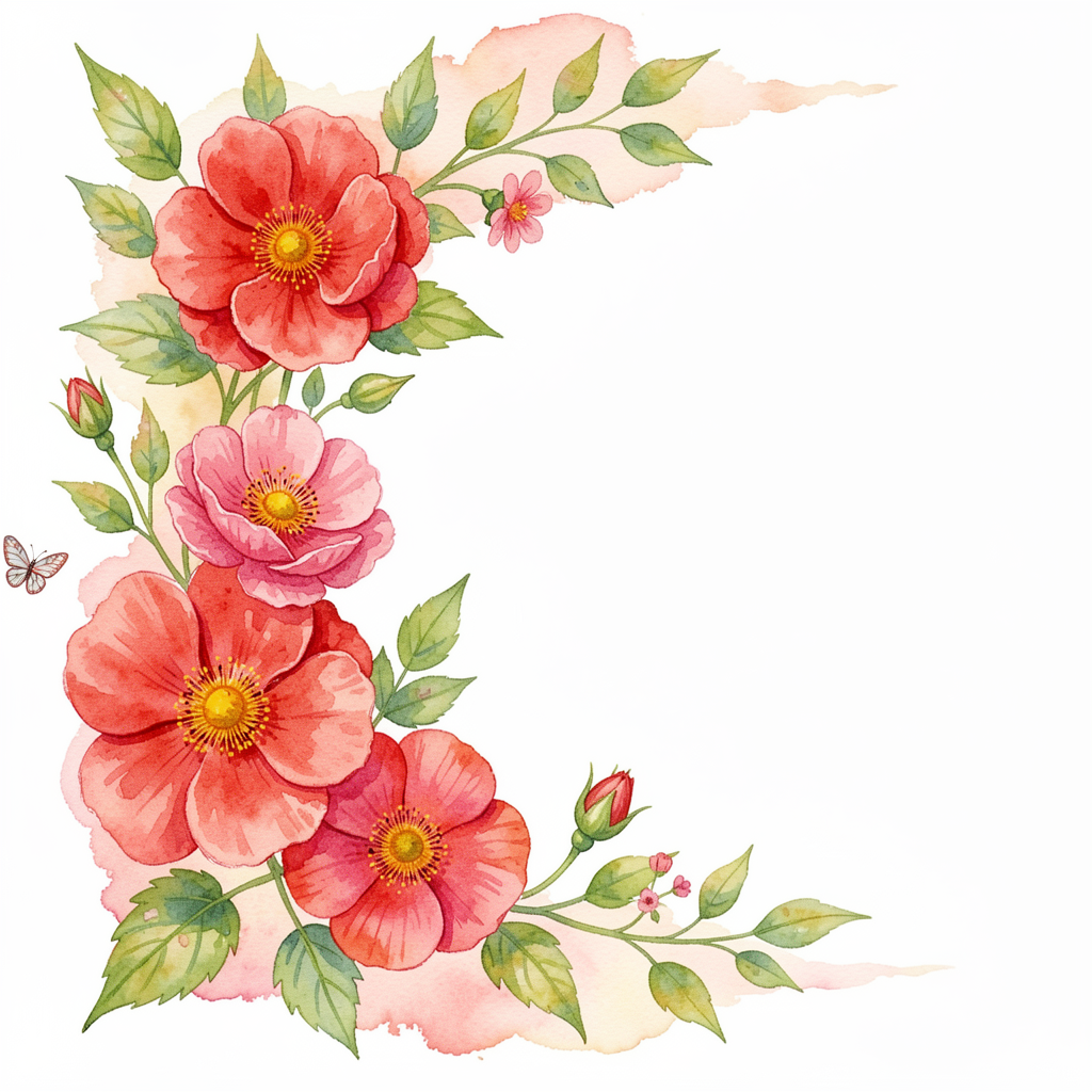 Watercolor flowers decoration