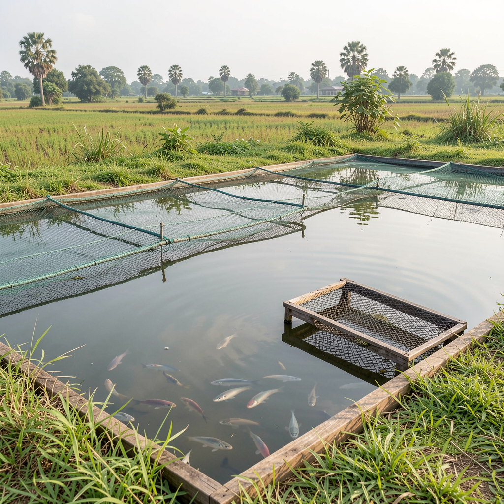 Fish pond on a farm
