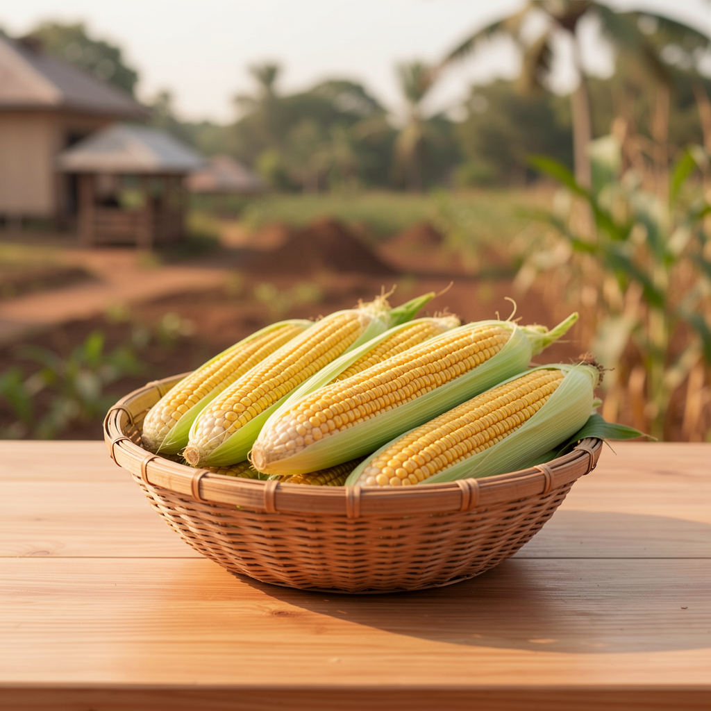 Fresh maize cobs