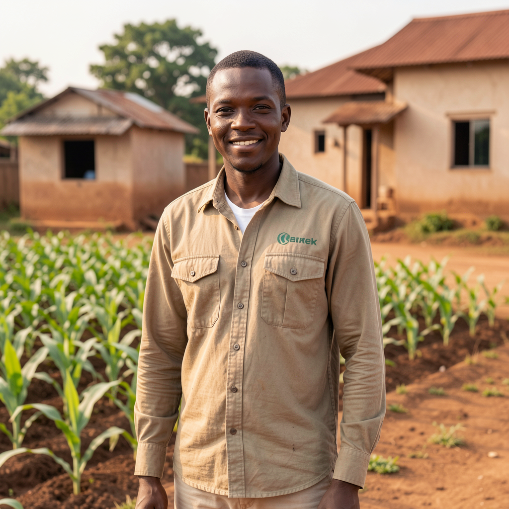 Farm owner on a Nigerian farm