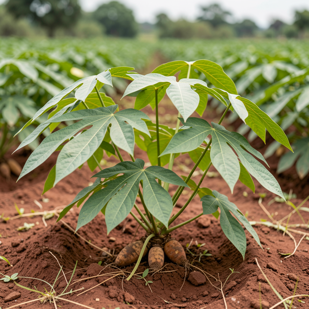 Cassava plants on the farm