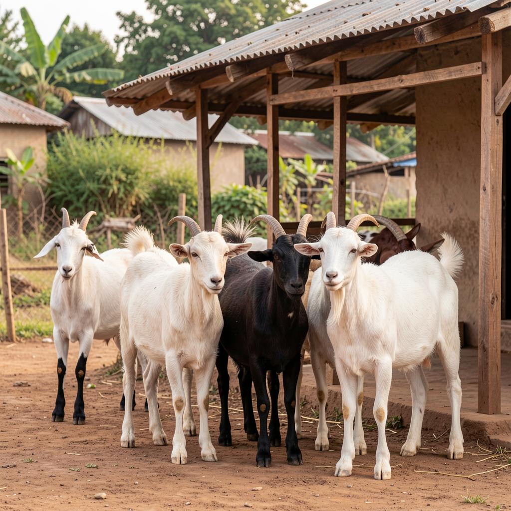 Goats on a farm