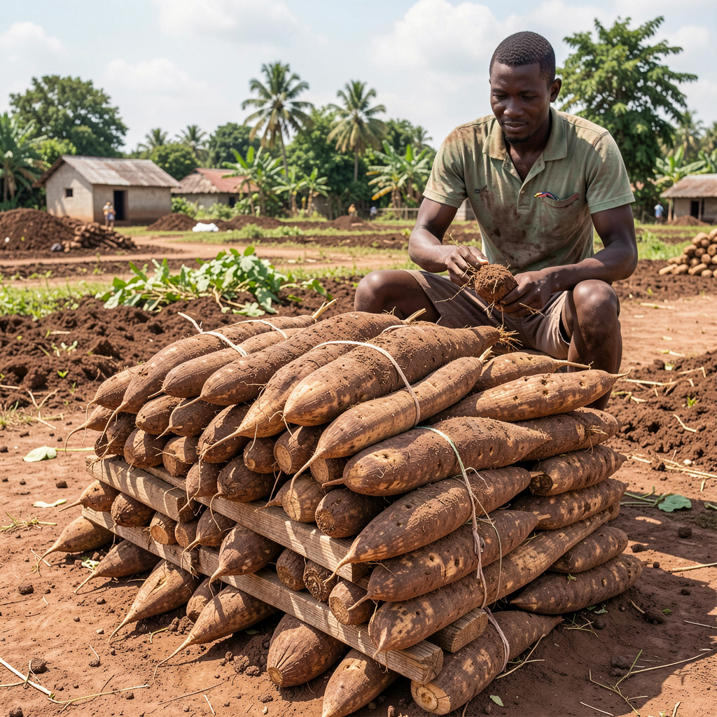 Fresh cassava harvested from SOLBAREM farm