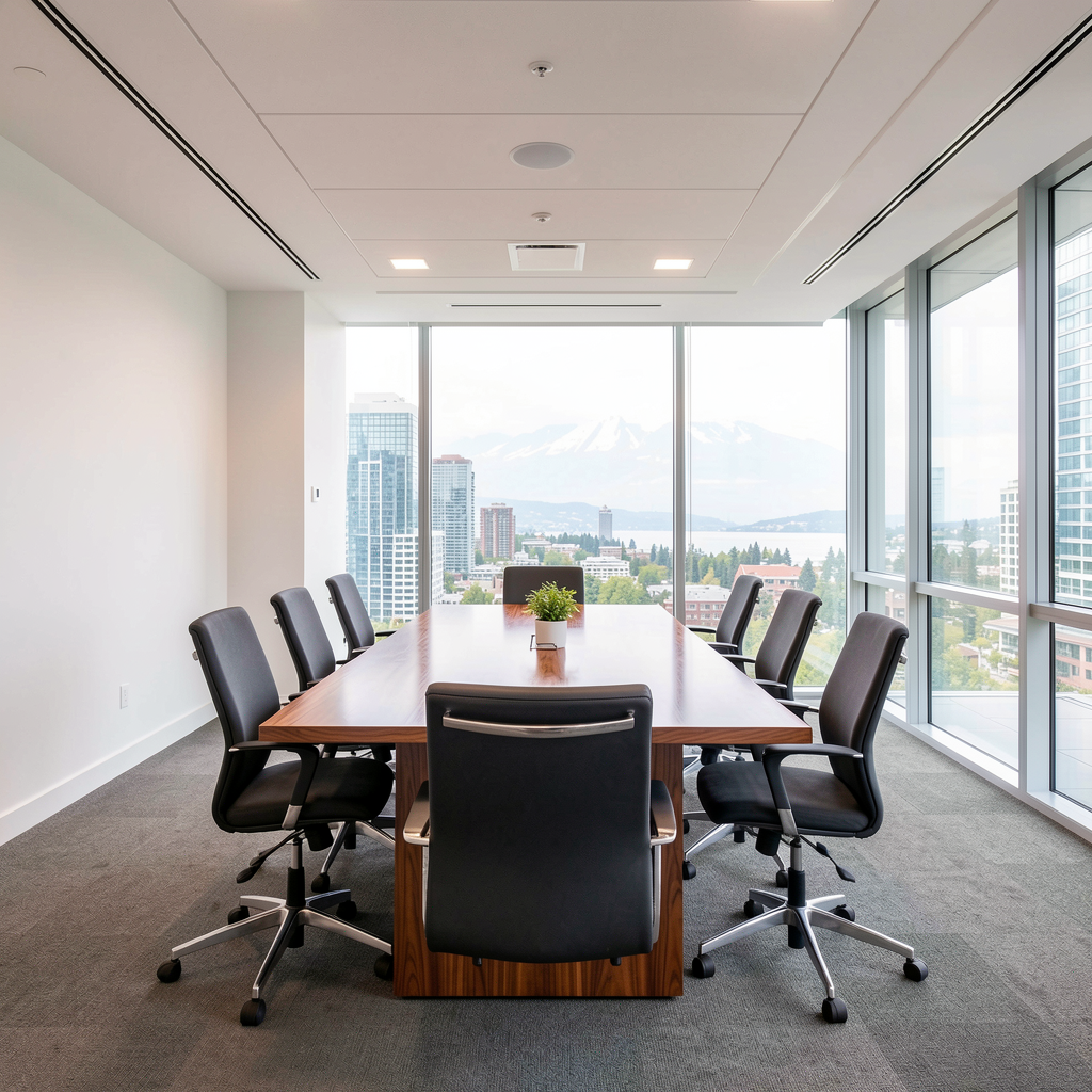 Modern Vancouver office interior cleaned by Clean King