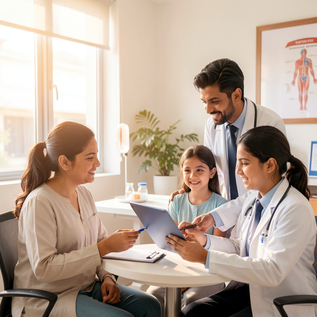 Doctor explaining health guidelines