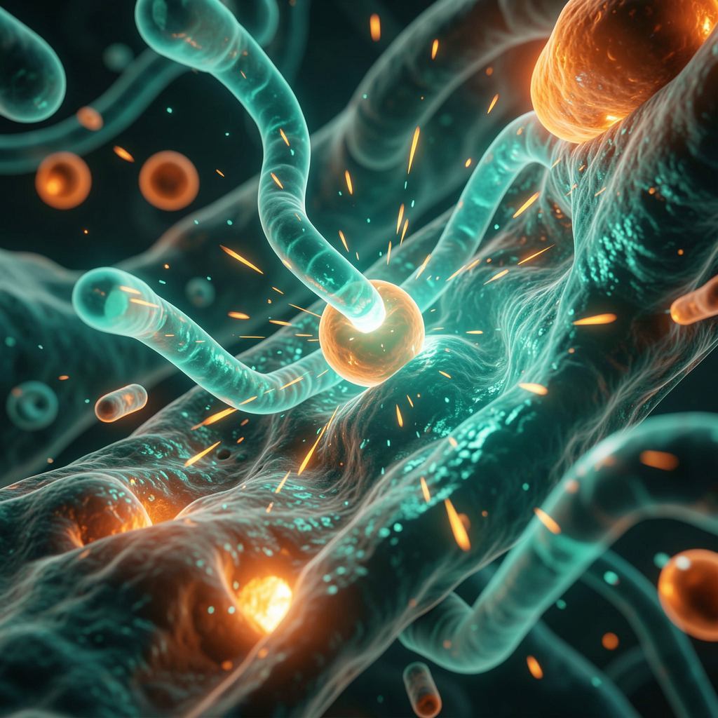 Antimicrobial peptide illustration