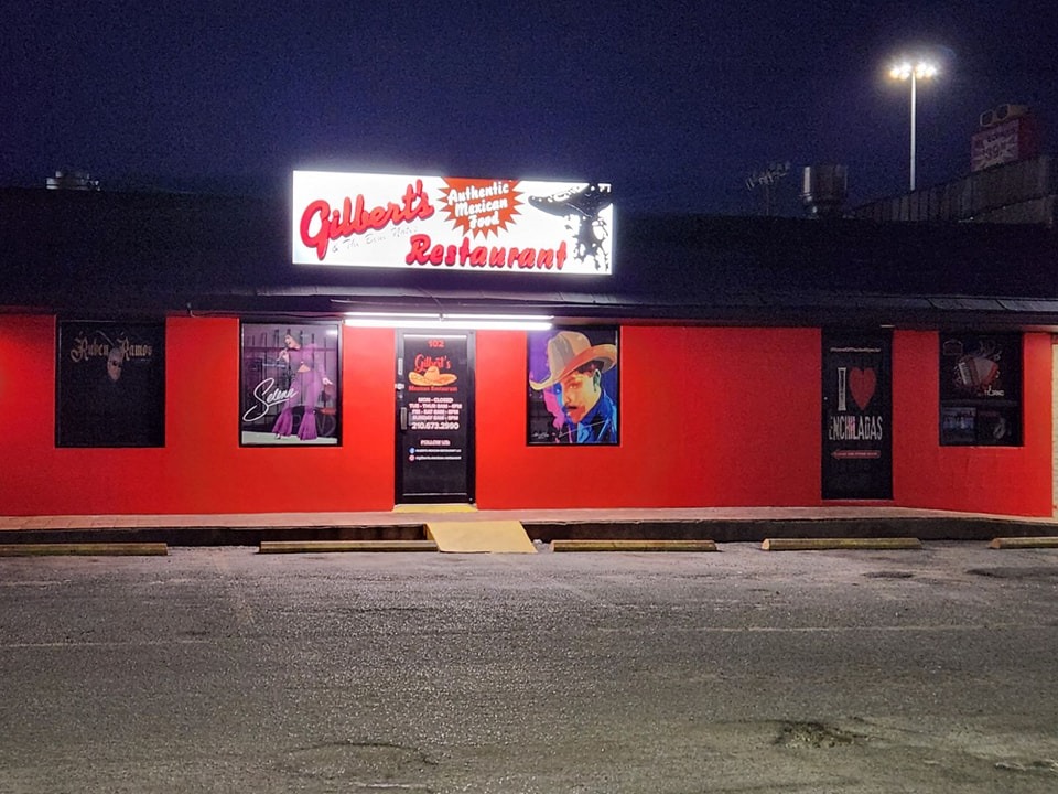 Create a photorealistic or stylized image in 4K resolution depicting Gilberts' 40-year history.  The image could show a stylized timeline or collage, showcasing photos from different eras, from the restaurant's beginnings to the present. Include photos of the restaurant's interior and exterior, happy customers, and perhaps some signature dishes. The color palette should be warm and nostalgic, reflecting the restaurant's longevity. The lighting should create a feeling of warmth and tradition. The overall composition should be visually appealing and tell a story of the restaurant's journey. The style could be a blend of photorealistic and slightly stylized elements to create a unique and memorable image. Include details like old menus, photos of past staff, and perhaps even vintage San Antonio imagery to evoke the sense of history and place. Technical specs: 4K resolution, high-quality rendering, focus on the balance between photorealistic and stylistic elements.