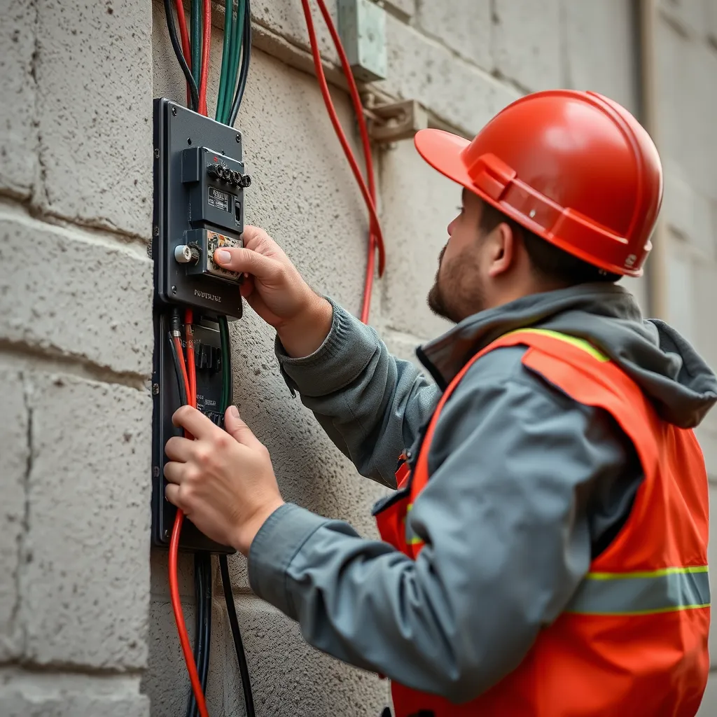 A detailed infographic showcasing different types of electrical wiring and circuit designs. Include labeled diagrams of residential electrical systems, highlighting main components like breakers, outlets, and wiring. Use vibrant colors to make it visually appealing and educational.