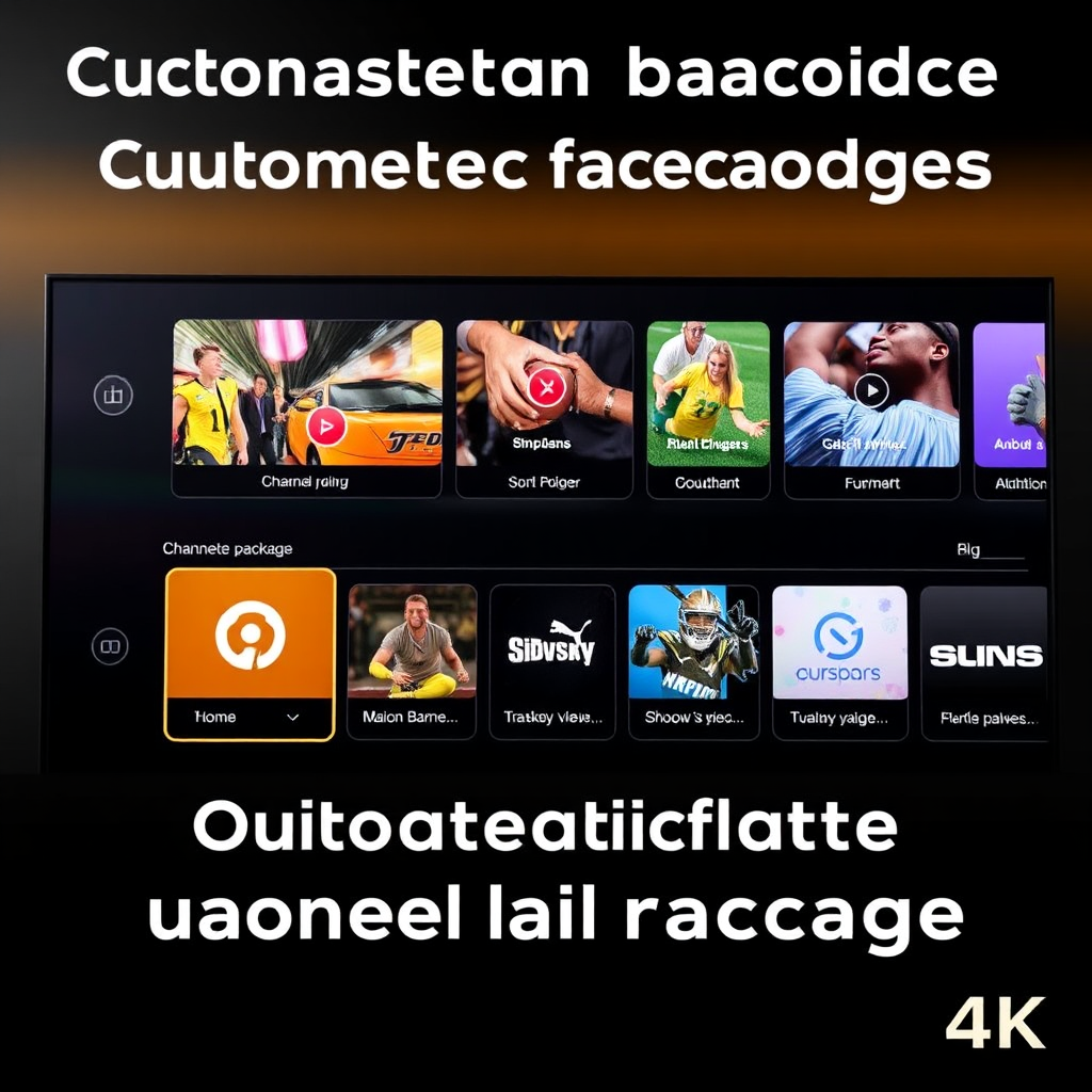 Show customizable channel package options on a user-friendly dashboard. Emphasize flexibility with interactive elements. Bright lighting, modern UI. 4k resolution.
