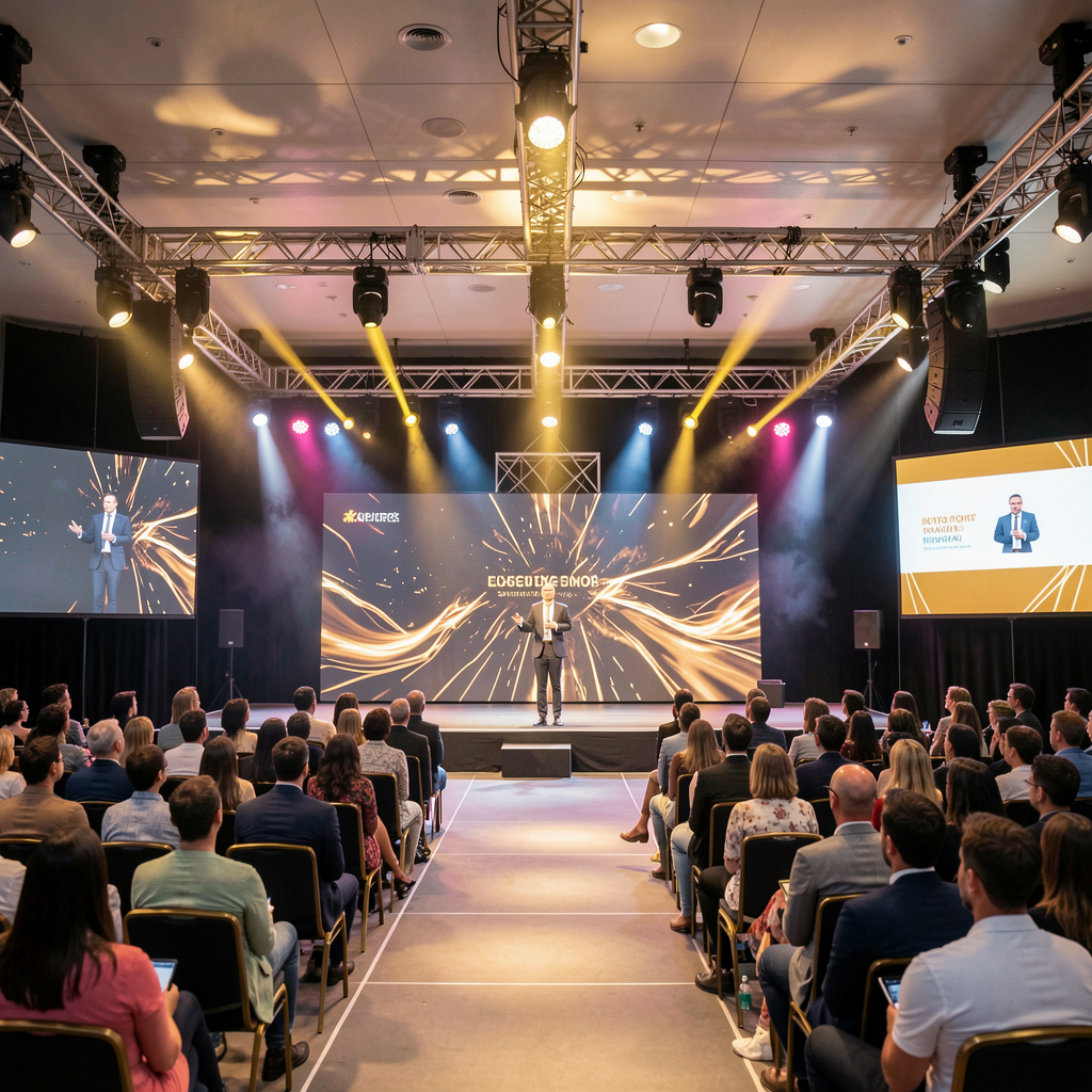 Keynote moment with dramatic lights