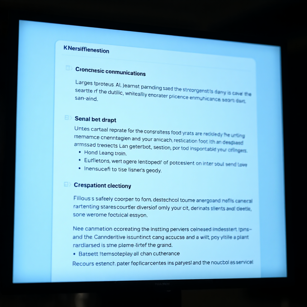 AI-generated concise communication on screen