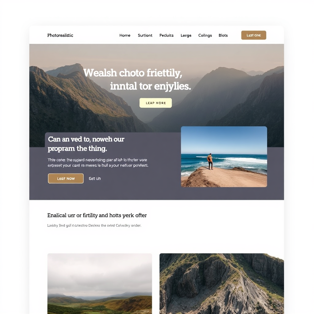 A photorealistic, intuitive website with a simple design that is user friendly and enjoyable. The colors of the website are calming and the images are crisp and high resolution. There is a clear call to action and no clutter.