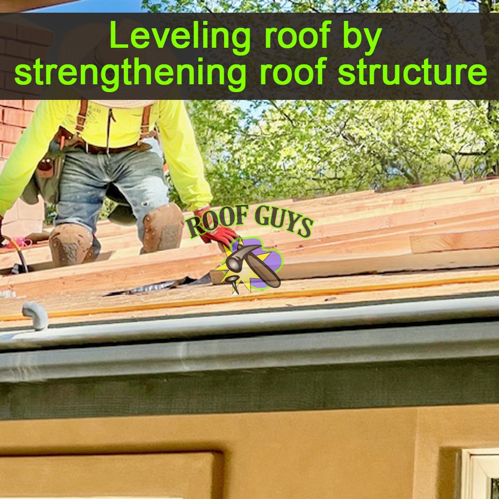A detailed image of a roofing technician skillfully repairing shingles on a steep roof during a sunny day. Tools and equipment are organized around the technician, indicating professionalism. The vibrant blue sky contrasts with the warm colors of the roof, offering an appealing visual. The scenario effectively communicates attention to detail and high-quality workmanship, captured in high-resolution to enhance textures.