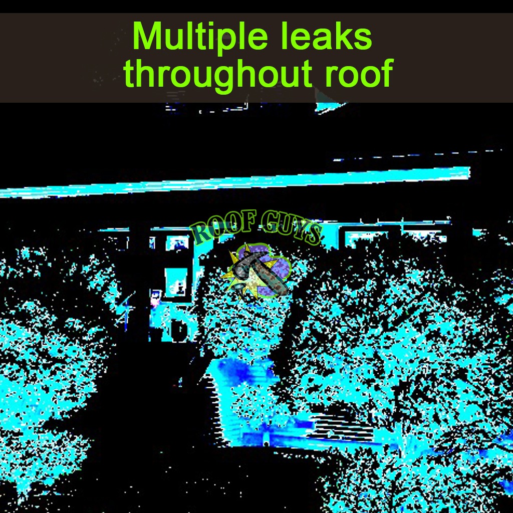 A detailed image of a roofing technician skillfully repairing shingles on a steep roof during a sunny day. Tools and equipment are organized around the technician, indicating professionalism. The vibrant blue sky contrasts with the warm colors of the roof, offering an appealing visual. The scenario effectively communicates attention to detail and high-quality workmanship, captured in high-resolution to enhance textures.