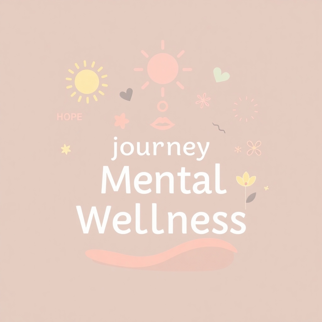 A stylized image representing the journey of mental wellness. Use soft, flowing lines and pastel colors to represent emotions and the process of healing and growth.  Include elements representing hope, peace, and resilience.