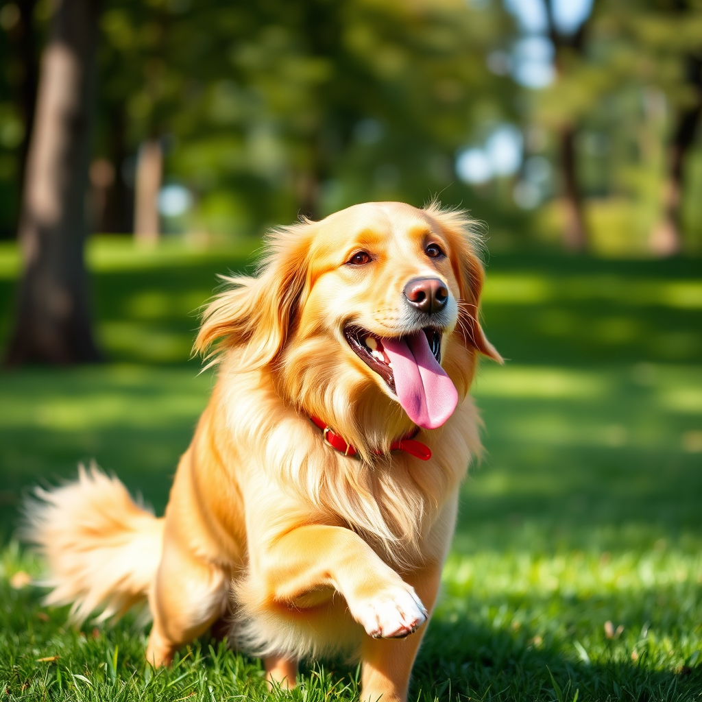 Golden Retriever playing
