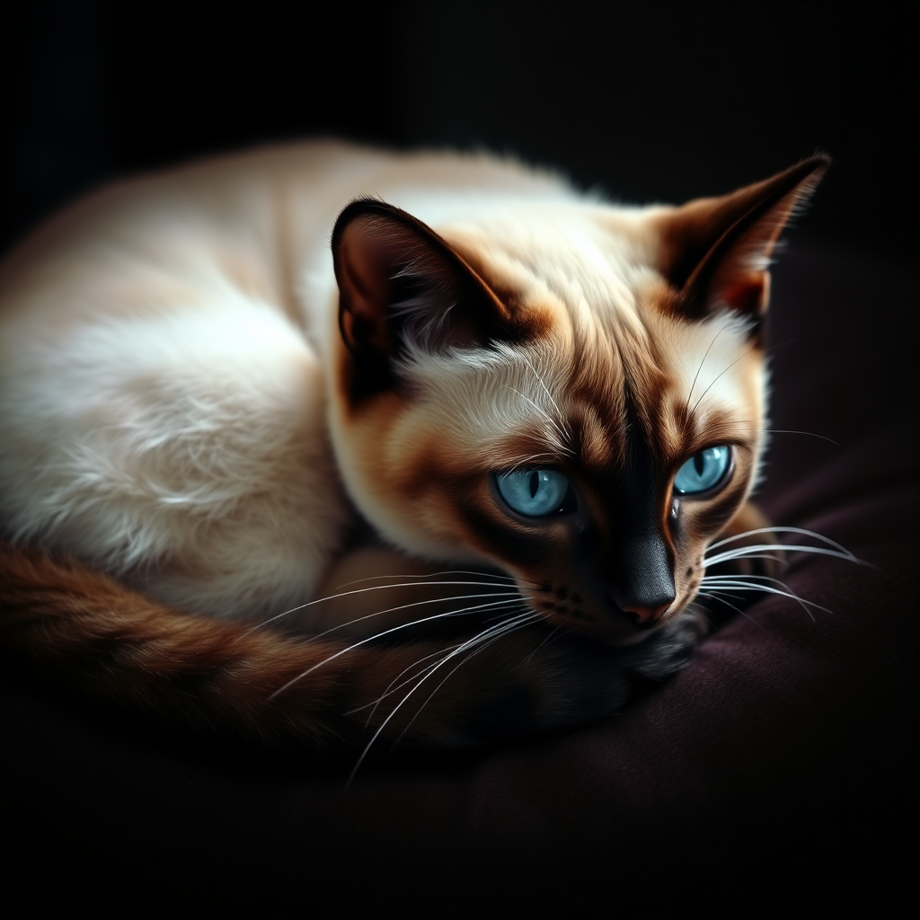 Siamese cat on cushion