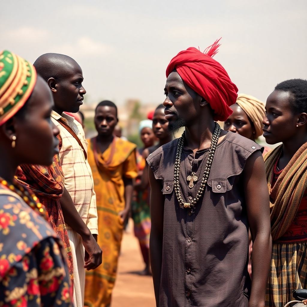 A photorealistic image depicting a peaceful gathering where people from various backgrounds are engaged in respectful dialogue, listening attentively to each other, and working collaboratively to find common ground and solutions to conflicts. The atmosphere should be calm, peaceful, and hopeful, and the people should appear engaged and respectful. The background should suggest a neutral, inclusive environment, such as a community center or public park.