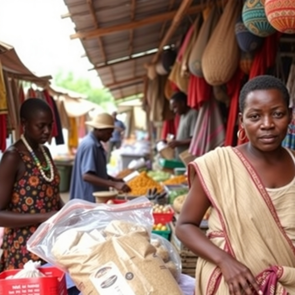 A photorealistic image depicting a vibrant street festival with people of diverse ethnicities and cultural backgrounds, including Black Africans of West African origin, joyfully interacting, sharing food, music, and dance.  The scene should be bustling with energy, showcasing a mix of traditional and contemporary elements, emphasizing unity in diversity. High-resolution, detailed, and rich in color.