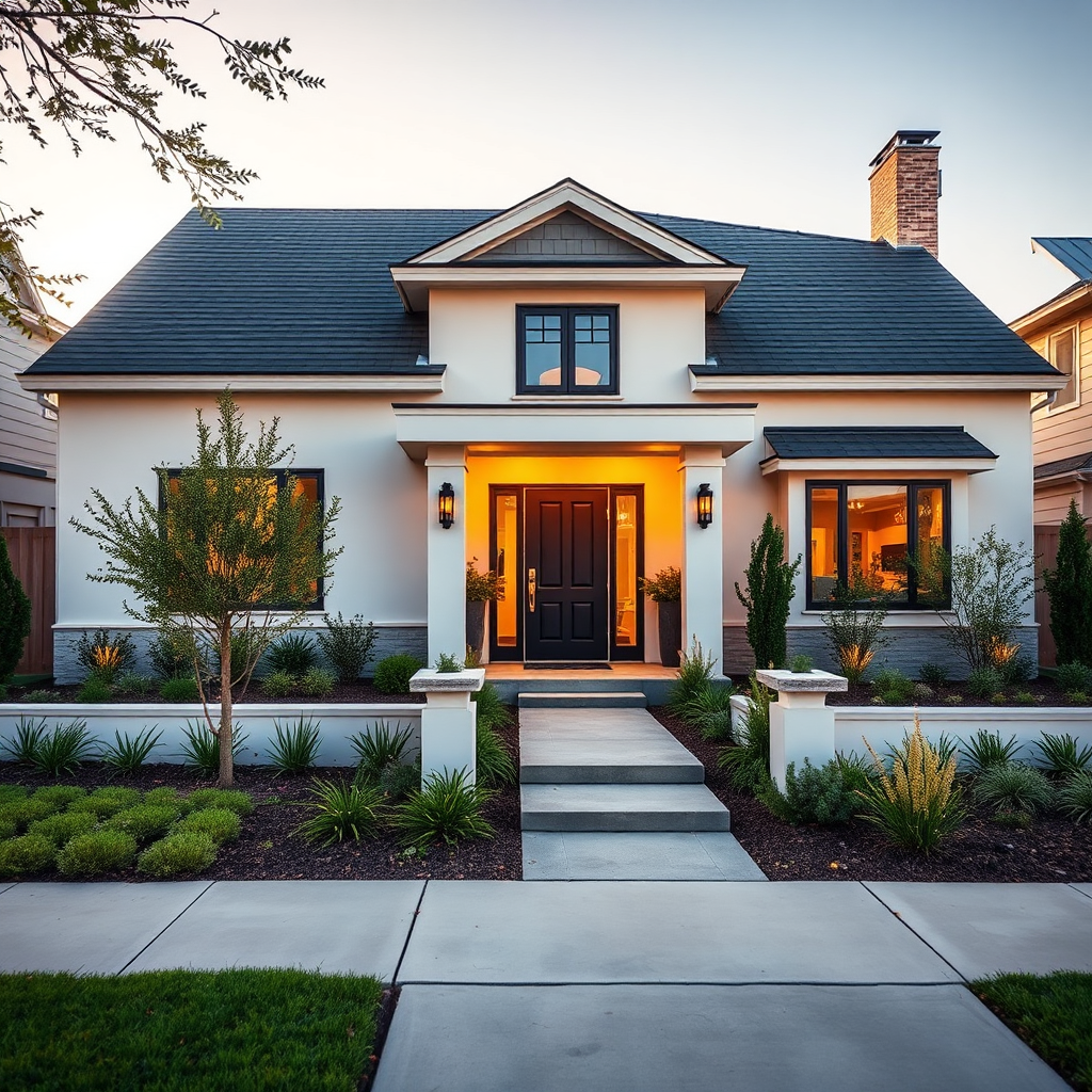 Front view of a modern single-family home