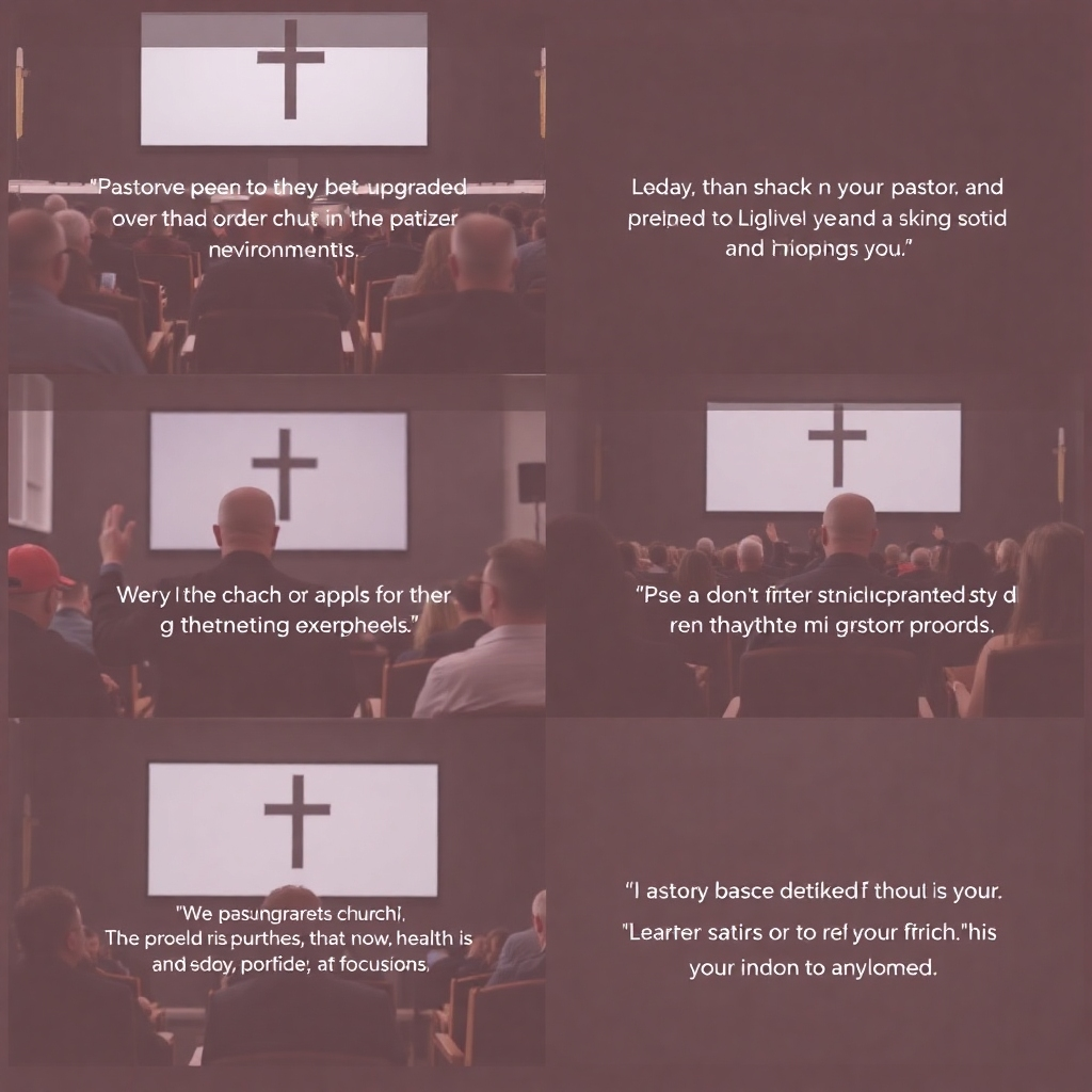 A series of heartfelt video testimonials from pastors seated in their newly upgraded church environments, sharing their uplifting stories. The setup emphasizes a sense of gratitude and joy emanating from their experiences.