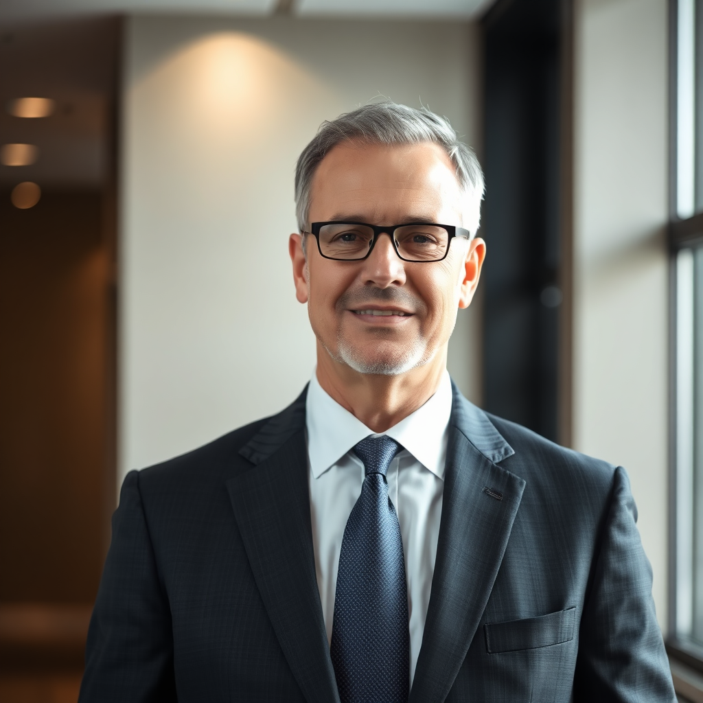Portrait of senior male attorney