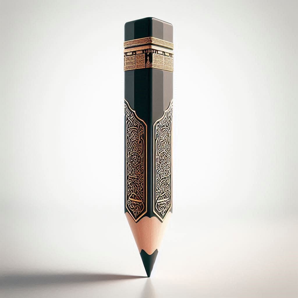 A scene depicting a group of friends and family gathered together, celebrating Eid al-Fitr.  They are dressed in traditional Islamic attire, and there are  colorful decorations and delicious food spread out around them.  In the center of the group, a beautiful gold and green personalized Islamic tumbler is being presented as a gift, surrounded by smiling faces.