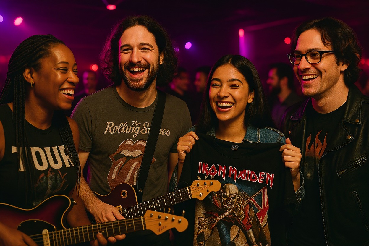 Close-up of black studded leather jacket with spikes – edgy rock fashion essential.