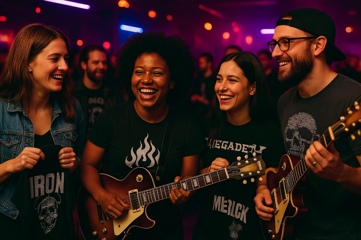 Rock concert crowd with smoke, lights, and live band performance – high-energy rock lifestyle inspiration.”