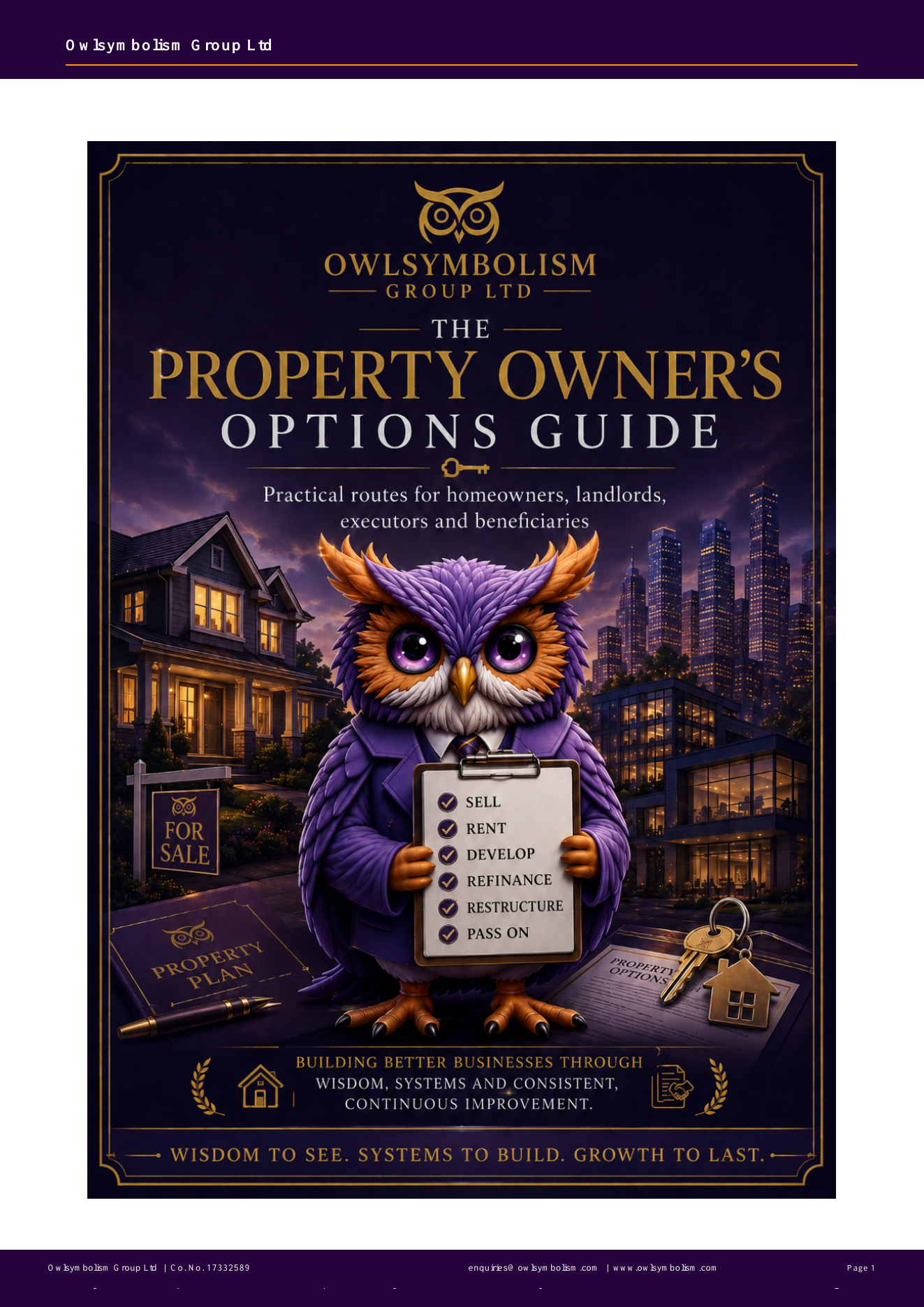 Front cover of The Property Owner’s Options Guide