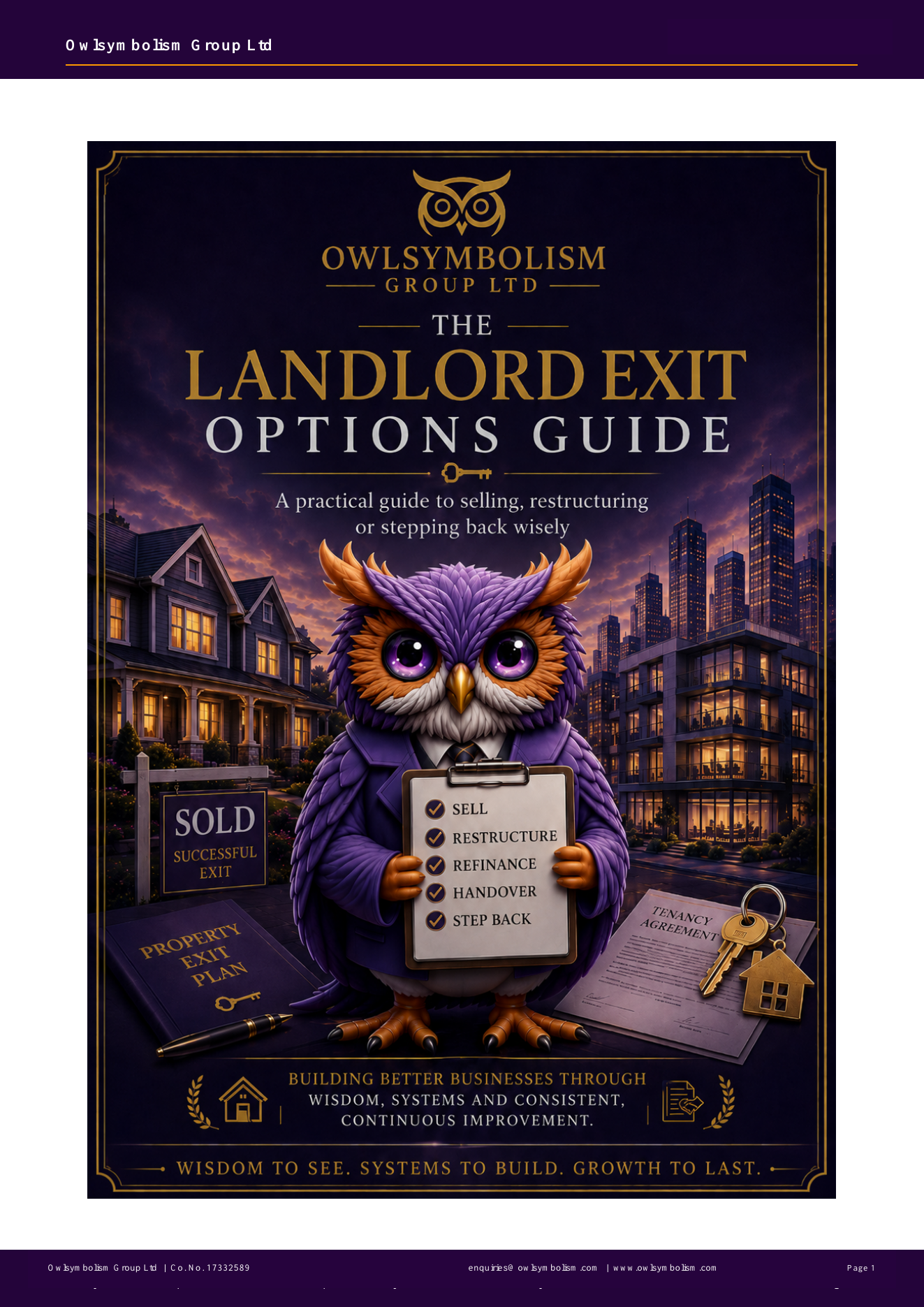 Front cover of The Landlord Exit Options Guide